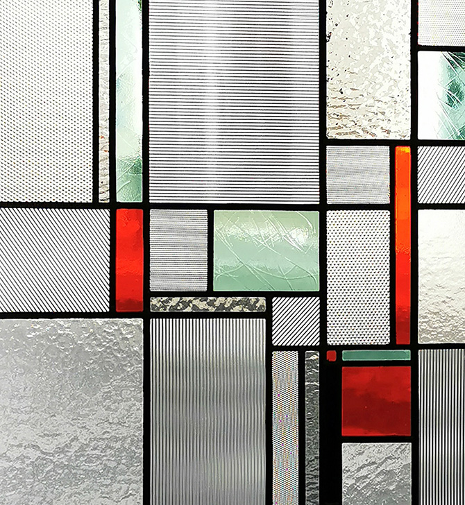 Art Deco window, rue de Berne - La couleur du verre